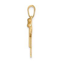14K Two-tone the Kids Small Girl Charm with Bow on Left Engravable Love view 2