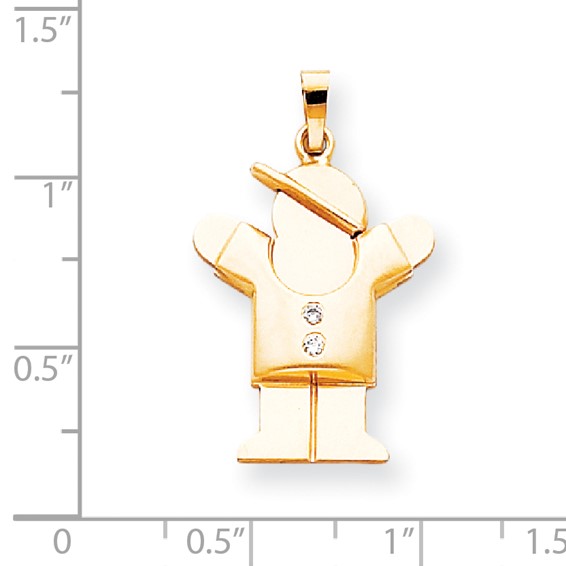 14k A Diamond kid pendant
