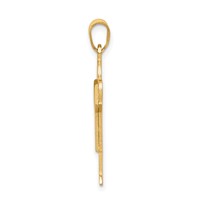 14K Yellow Gold the Kids Solid Satin Medium Boy Engravable Love Charm view 2