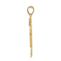 14K Two-tone the Kids Medium Boy Charm with Hat on Left Engravable Kiss view 2