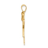 14K Two-tone the Kids Medium Girl Charm with Bow on Left Engravable Love view 2