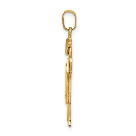 14k Two-tone AA Diamond Kid Pendant