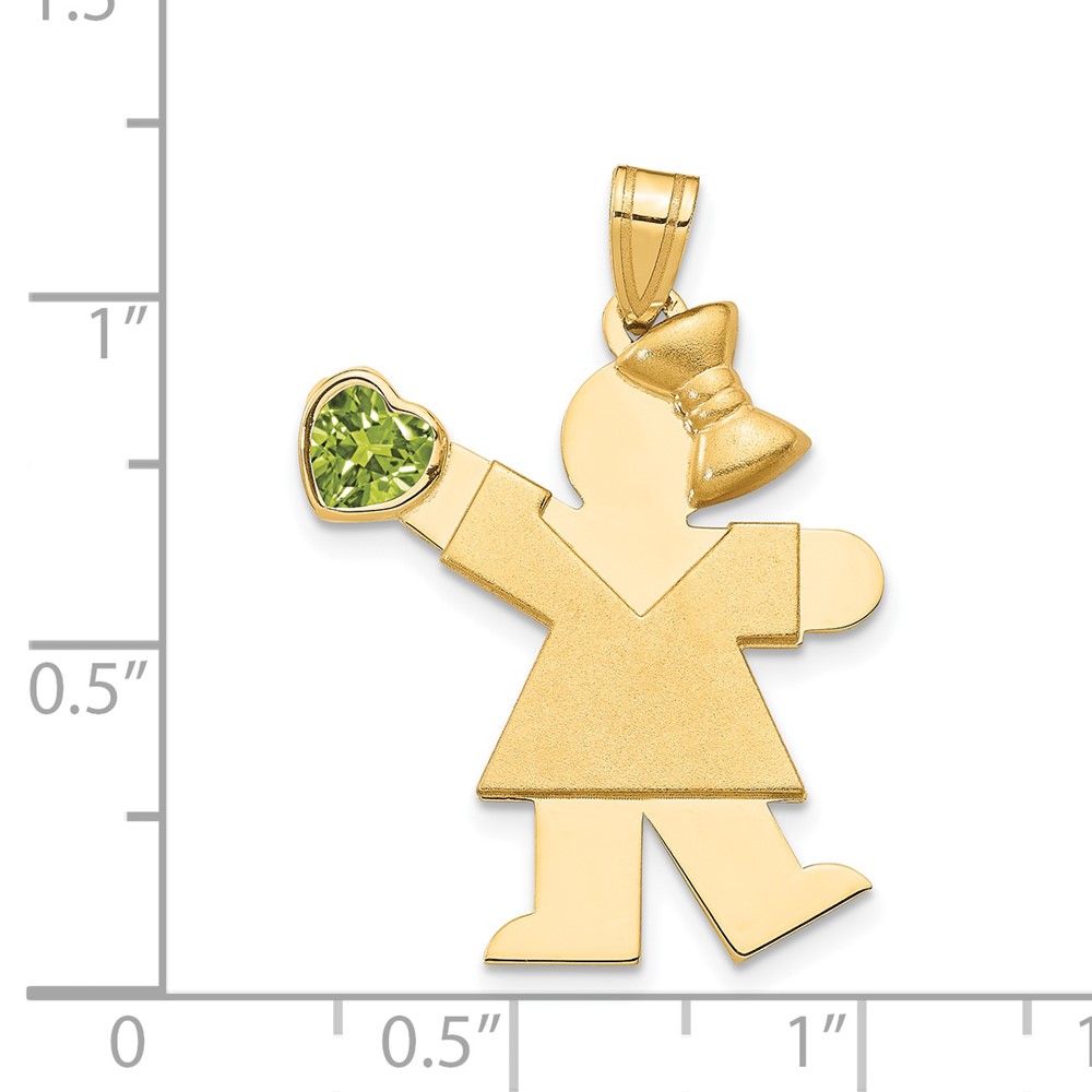 14k Girl with CZ August Birthstone Charm (XK264AUG)