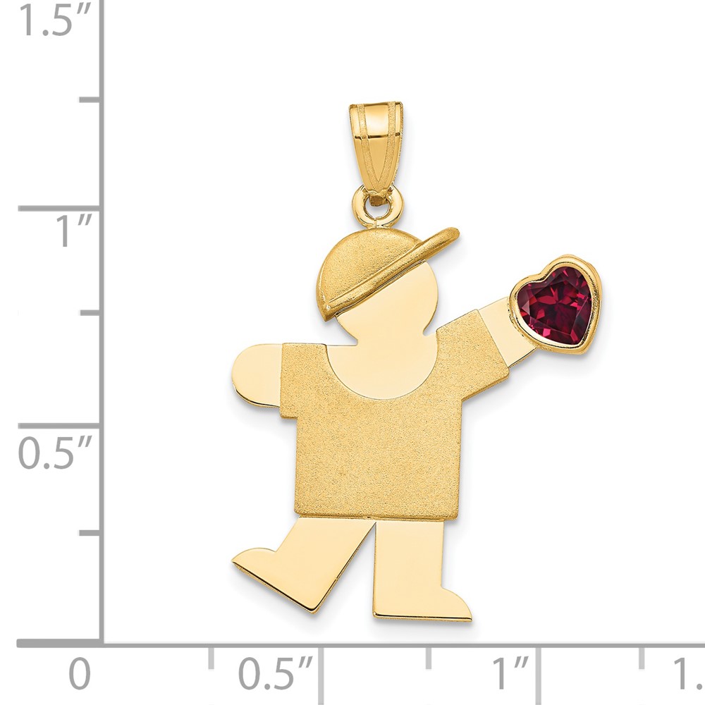 14k Boy with CZ January Birthstone Charm (XK265JAN)