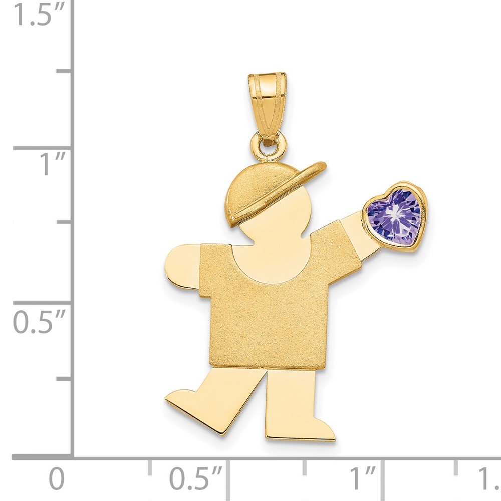 14k Boy with CZ June Birthstone Charm (XK265JUN)