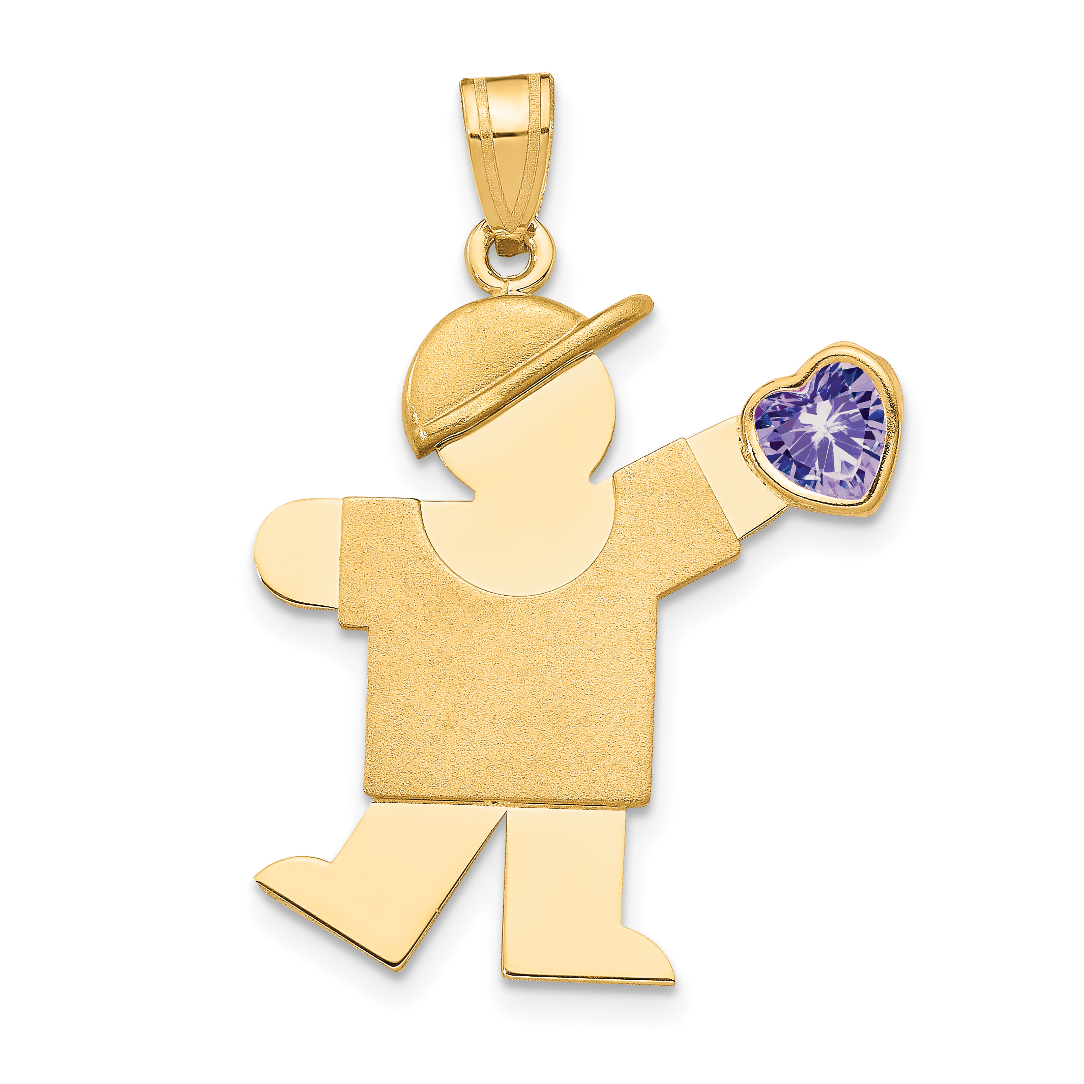 14k Boy with CZ June Birthstone Charm (XK265JUN)