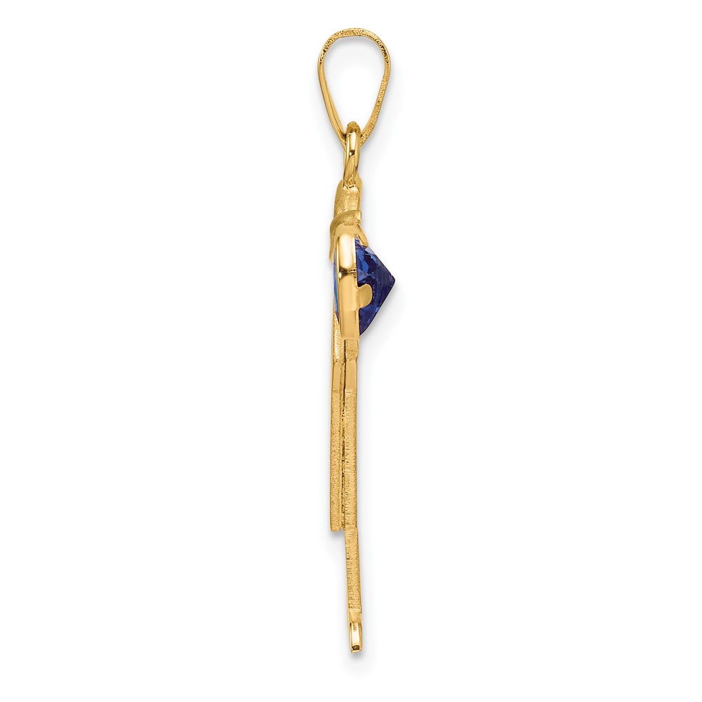 14k Boy with CZ September Birthstone Charm (XK265SEP)