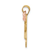 14K Two-tone the Kids Small Double Girls Engravable Kiss Charm view 2