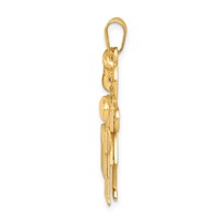 14K Yellow Gold the Kids Big Girl and Little Boy Engravable Hugs Charm view 2