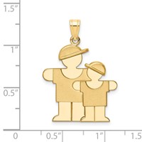 14K Yellow Gold the Kids Big Boy and Little Boy Engravable Hugs Charm view 3