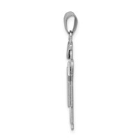 14K White Gold the Kids Medium Boy Charm with Hat on Left Engravable Kiss view 2