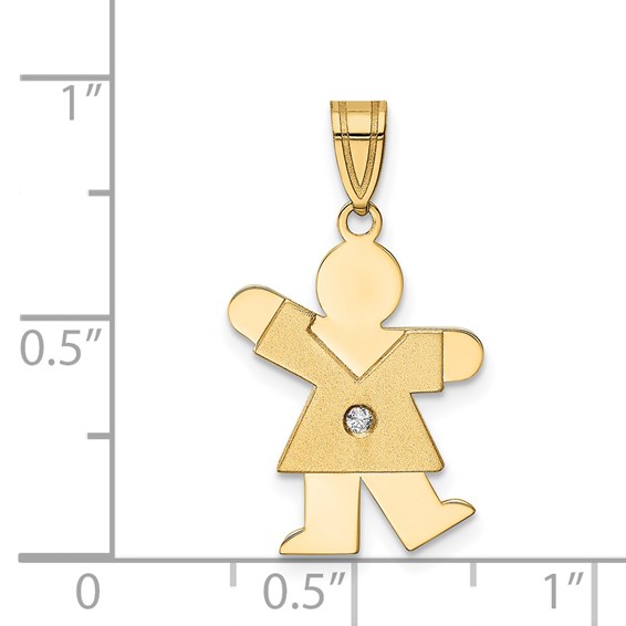 14k AA Diamond Kid Pendant