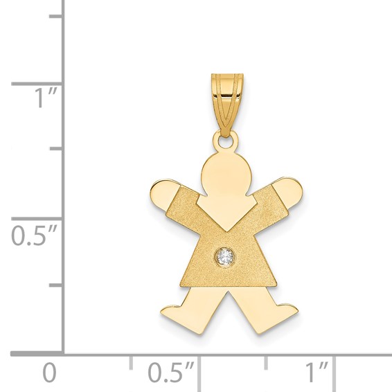 14k AA Diamond Kid Pendant