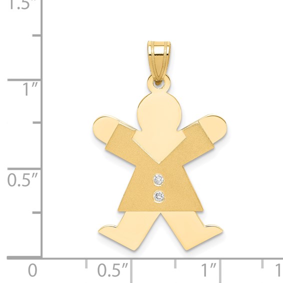 14k AA Diamond Kid Pendant