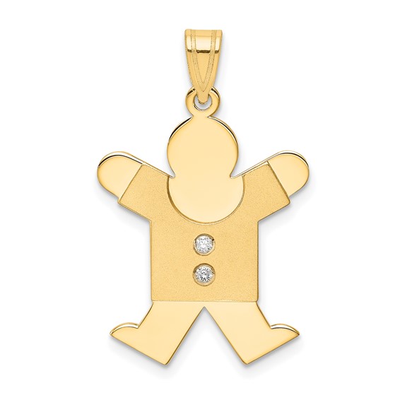 14k AAA Diamond kid pendant
