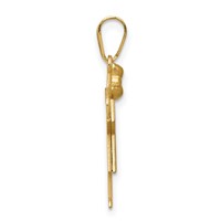 14K the Kids Solid Engravable Small Girl with Bow on Left Love Charm view 2