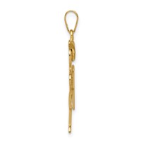 14K Yellow Gold the Kids Solid Engravable Medium Boy Charm with Hat on Right Hugs view 2