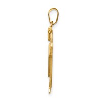 14K Yellow Gold the Kids Solid Engravable Medium Boy Charm with Hat on Left Kiss view 2