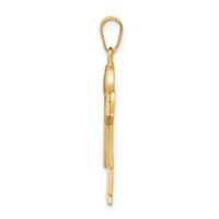 14K Yellow Gold the Kids Solid Engravable Medium Boy Charm with Hat on Right Love view 2