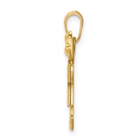 14K the Kids Solid Engravable Small Double Girls Kiss Charm view 2