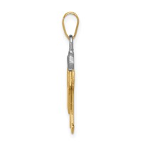 14K Two-tone the Kids Small Boy Charm with Hat on Right Engravable Joy view 2