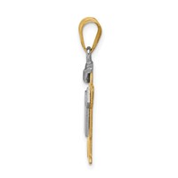 14K Two-tone the Kids Small Boy Charm with Hat on Left Engravable Kiss view 2