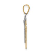 14K Two-tone the Kids Small Boy Charm with Hat on Left Engravable Love view 2