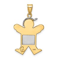 14K Two-tone the Kids Medium Boy Charm with Hat on Right Engravable Joy view 4