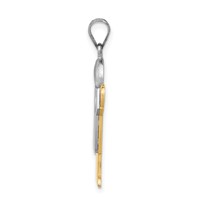 14K Two-tone the Kids Medium Boy Charm with Hat on Right Engravable Love view 2