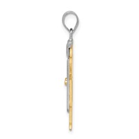 14K Two-tone the Kids Medium Boy with Hat on Left Engravable Love Charm view 2