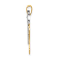 14K Two-tone the Kids Medium Double Boys Engravable Kiss Charm view 2