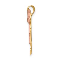 14K Two-tone the Kids Medium Double Girls Engravable Kiss Charm view 2