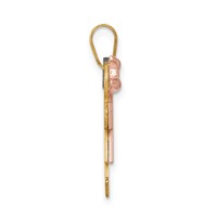 14K Tri-color the Kids Small Girl on Left and Boy on Right Engravable Kiss Charm view 2