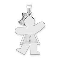 14K White Gold the Kids Large Boy Charm with Hat on Right Engravable Love view 4