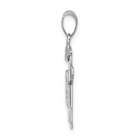 14K White Gold the Kids Small Boy Charm with Hat on Left AA Diamond Kiss view 2