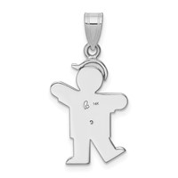 14K White Gold the Kids Small Boy Charm with Hat on Left AA Diamond Kiss view 4