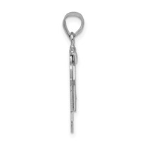 14K White Gold the Kids Small Boy Charm with Hat on Right AA Diamond Joy view 2
