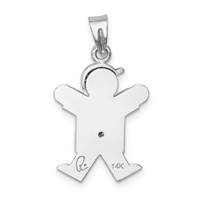 14K White Gold the Kids Small Boy Charm with Hat on Right AA Diamond Joy view 4