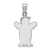 14K White Gold the Kids Small Boy Charm with Hat on Right AA Diamond Love view 4