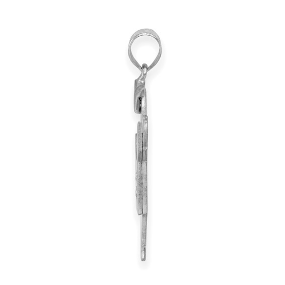 14k White Gold The Kids Medium Boy with Hat on Left A Diamond Kiss Charm