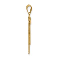 14K Yellow Gold the Kids Medium Boy Pendant with Hat on Right AA Diamond Love view 2