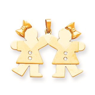 14k A Diamond kid pendant