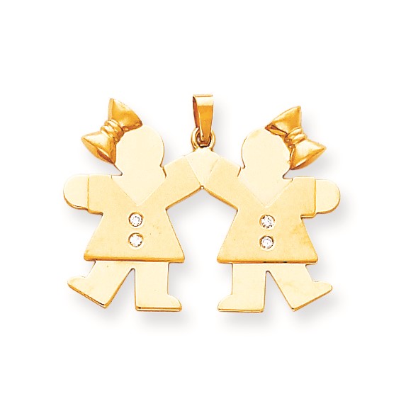 14k A Diamond kid pendant