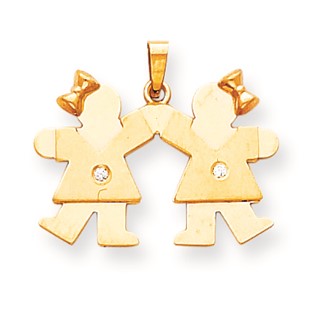 14k AA Diamond kid pendant
