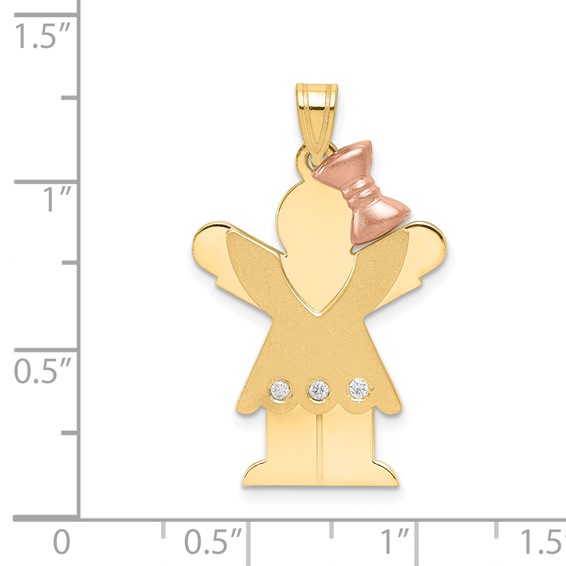 14k Two-tone VS Diamond kid pendant