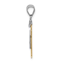 14K Two-tone the Kids Small Boy Pendant with Hat on Left AA Diamond Kiss view 2