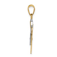 14K Two-tone the Kids Small Boy Pendant with Hat on Right AA Diamond Love view 2