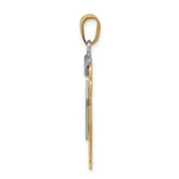 14K Two-tone the Kids Medium Boy Pendant with Hat on Left AA Diamond Kiss view 2