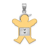 14K Two-tone the Kids Medium Boy Pendant with Hat on Right AA Diamond Joy view 4
