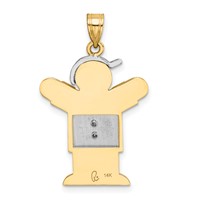 14K Two-tone the Kids Medium Boy Pendant with Hat on Right AA Diamond Love view 4